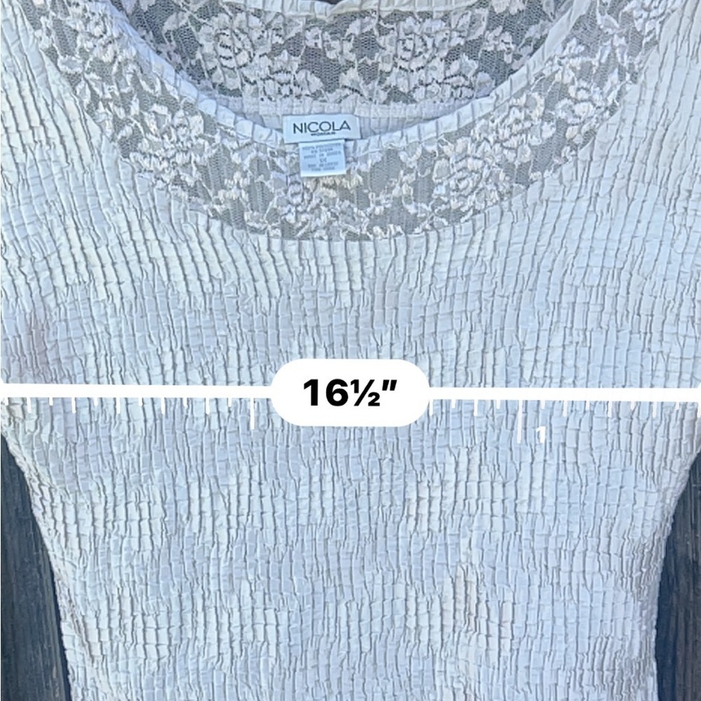 Nicola crinkle top size 1x lucent white - Picture 5 of 6